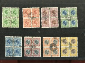 DANISH WEST INDIES KING CHRISTIAN BLOCKS SCOTT #C31-38 F/VF USED GRONLUND CERT
