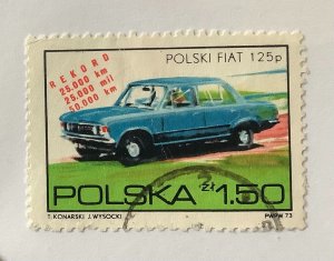 Poland 1973  Scott 2014 used - 1.50Zł, Polish vehicles, car, Polski Fiat 125p