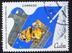 CUBA Sc# 2501 PEACEFUL USE OF OUTER SPACE Gorizont  1c  1982  used cto