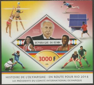 BENIN - 2015 - History of Olympic Games - Perf Min Sheet #8 - MNH-Private Issue