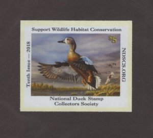 NDS10 - National Duck Stamp Collectors Society Stamp Single.  #02 NDS10