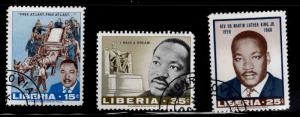 LIBERIA Scott 480-482 Used MLK stamp set