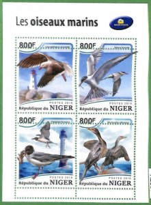 A2387 - NIGER - ERROR - MISPERF stamp sheet 2018 seabirds-