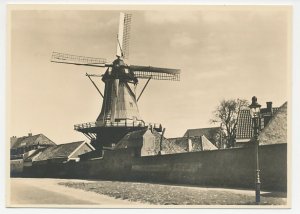 Postal stationery Netherlands 1946 Windmill - Harderwijk