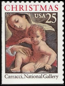 US 2427 Christmas Madonna & Child 25c single MNH 1989