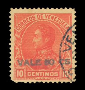 VENEZUELA 1902 Revolution Provisional - Ciudad Bolivar - VALE 50 CS /10c red RRR