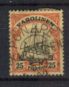 GERMAN CAROLINE ISLANDS STAMPS - 1901, YACHT Sc.#11, Mi.#11. USED