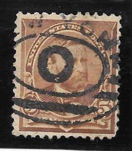 U.S. Scott #223 Used 5c Grant stamp   2018 CV $4.75