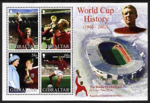 GIBRALTAR - 2002 - WC History, England Winners -Perf Min Sheet-Mint Never Hinged