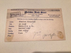 United States Maddison Book Store New York 1923 postal card 66704