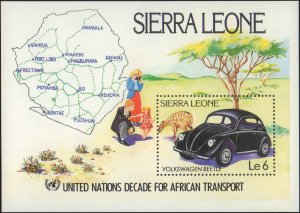 Sierre Leone #625-631, Complete Set(7), 1984, Automotive, Never Hinged