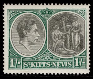 ST KITTS-NEVIS GVI SG75a, 1s black/green LH MINT. Cat £250 BREAK in VALUE TABLET