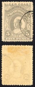 Niger Coast SG49 5d Grey-lilac Perf 14.5-15 Cat 20 pounds