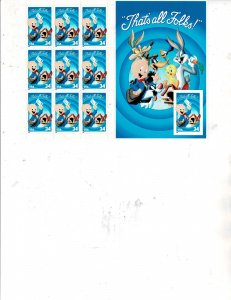 Porky Pig 34c US Postage Booklet with One Imperf #3535 VF MNH