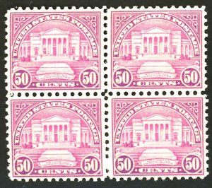 U.S. #701 MINT BLOCK OF 4 OG NH CREASES