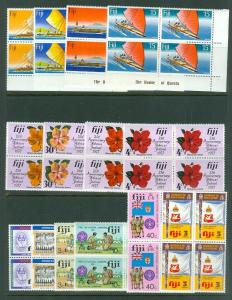 EDW1949SELL : FIJI VF, Mint NH collection of Blocks of 4. ALL CPLT sets Cat $294