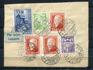Latvia 1937  Front part of Cover Ventspils Airmail Nice frankage Sku 832