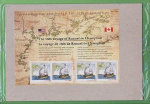 4074 Champlain US Canada Souvenir Sheet