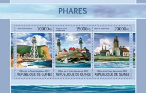 GUINEA 2013 SHEET LIGHTHOUSES
