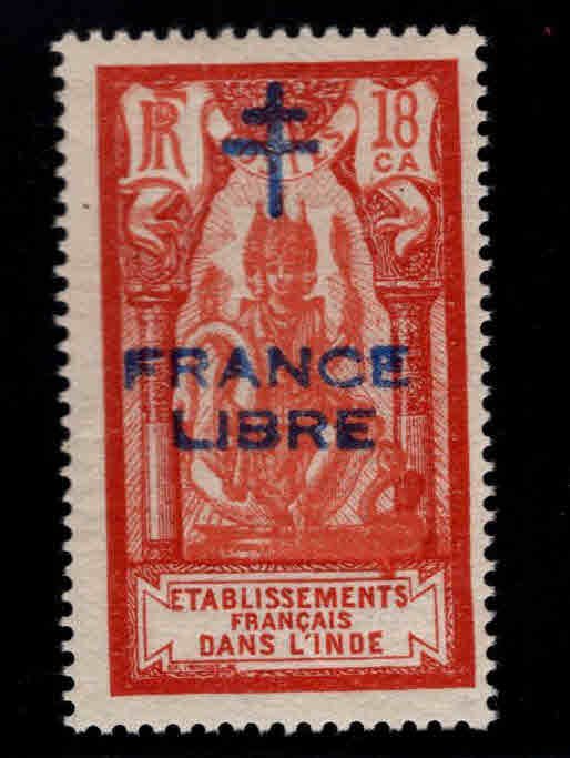 FRENCH INDIA  Scott 162 MH* France Libre  Brahma overprint