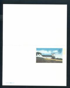 US Scott's # UY43 2X14 Cent - White Barn - One Postal Reply Postcard - Unused