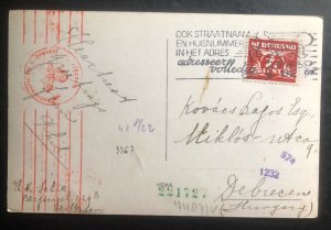 1942 Rotterdam Netherlands RPPC Postcard Censored Cover To Hungary River View