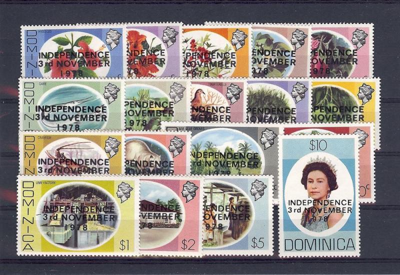 Dominica, 584-60, Ovpt. Independene Singles, **MNH**