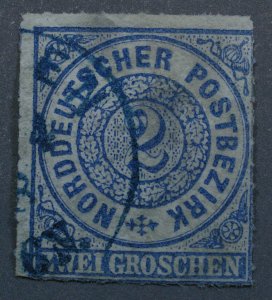 North German Confederation #5 VG Blue Place Cancel