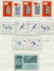 POLAND SELECTION 1962  MINT  NEVER HINGED STAMPS AS SHOWN 