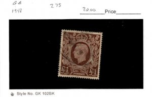 Great Britain, Postage Stamp, #275 Used, 1949 King George (AE)