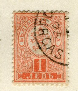 BULGARIA; 1889-91 classic Lion type fine used Shade of 1L. value