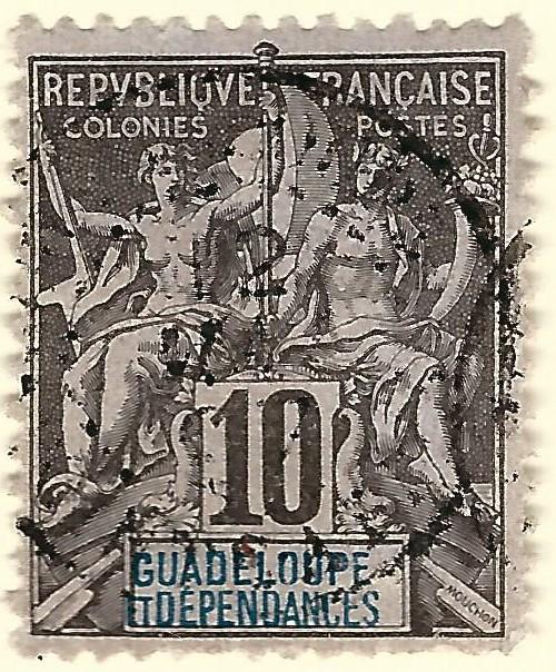 Guadeloupe SC #32 French Colony F-VF Used hr.....Make me an Offer!