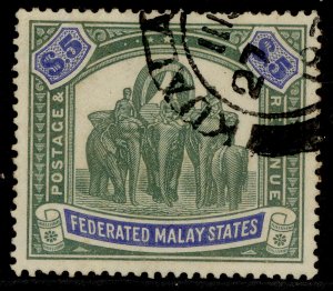 MALAYSIA - Federated Malay GV SG80, $5 green & blue, FU. Cat £300. WMK SCRIPT