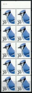 MALACK 2483a, 20c Blue jay,  Booklet Pane bp2483a