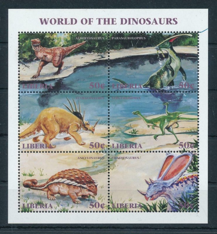 [106428] Liberia 1999 Prehistoric animals dinosaurs Ankylosaurus  MNH