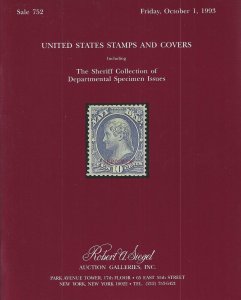 U.S. Official Departmental Specimen Issues, R.A. Siegel, Sale 752, Oct. 1,  1993