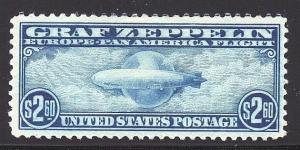 C15 VF-XF HINGED OG- $2.60 ZEPPELIN AIRMAIL ISSUE!! (REM #C15-986)