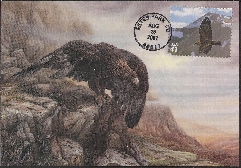 Post Card Maxi Card FDC for the 2007 Alpine Tundra Golden Eagle Stamp