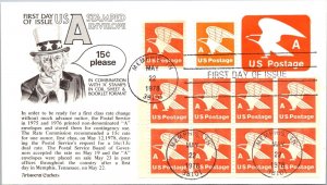 FDC 1978 SC #1736a Aristocrat Cachet - Memphis, Tn - Bklt Of 8 + 3 - F75220