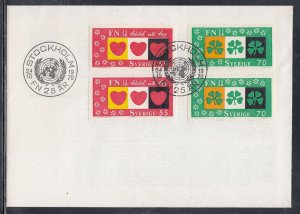 Sweden Scott 869-72 FDC - United Nations, 25th Anniv.