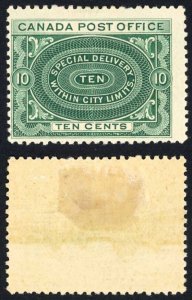 Canada SGS1 Special Delivery 10c Blue-green (Gum toned) M/M Cat 90 pounds