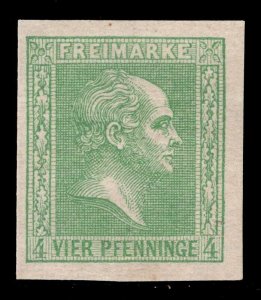 MOMEN: GERMAN STATES PRUSSIA MI #9ax IMPERF MINT OG NH BASEL CERT LOT #67606