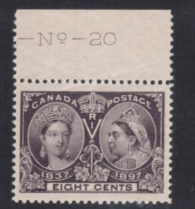 Canada #56 Extra Fine Never Hinged Plate #20 Single - Light Gum Bend At Top