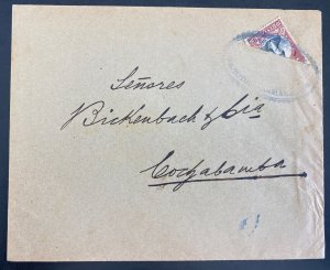 1910 Totora Bolivia Bisect Stamp Cover To Cochabamba
