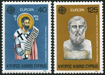 Cyprus #533-534 MNH CV$0.70 St Barnabas Zeno of Citium Europa CEPT