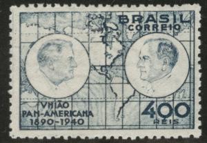 Brazil Scott 487 MH* 1940 President stamp CV$1