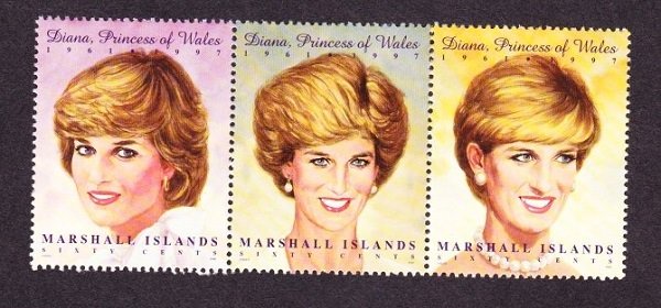 Marshall Islands #645 Princess Diana MNH horizontal strip of 3