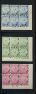 Ryukyu Islands C1-C3 Air Post Mint Set of 3 Imprint Blocks of 6 Stamps (Bz 501)