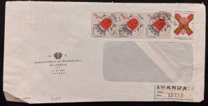 DM) 1967, ANGOLA, LETTER SENT TO U.S.A, AIR MAIL, WITH 3 STAMPS SHIELD OF THE C