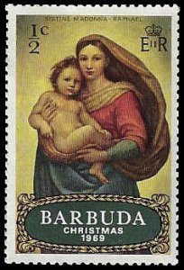 Barbuda #39 MNH; 1/2c Christmas - Sistine Madonna (1969)